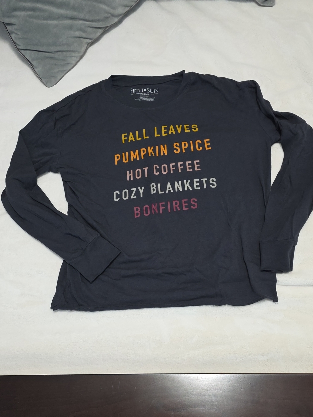 Fifth Sun Fall Leaves Long Sleeve Tee T Shirt Size Medium